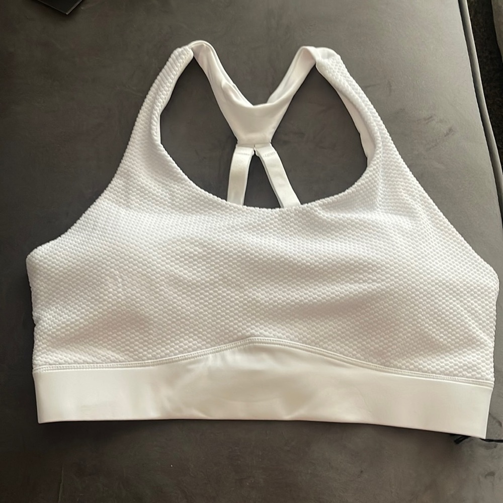 Zyia white polka adjustable Bra NWT